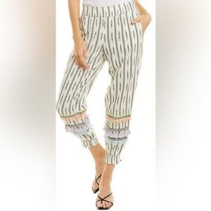 Alice + Olivia Pete Color Tassel Embellished Capri Jogger Pants NWT Size S